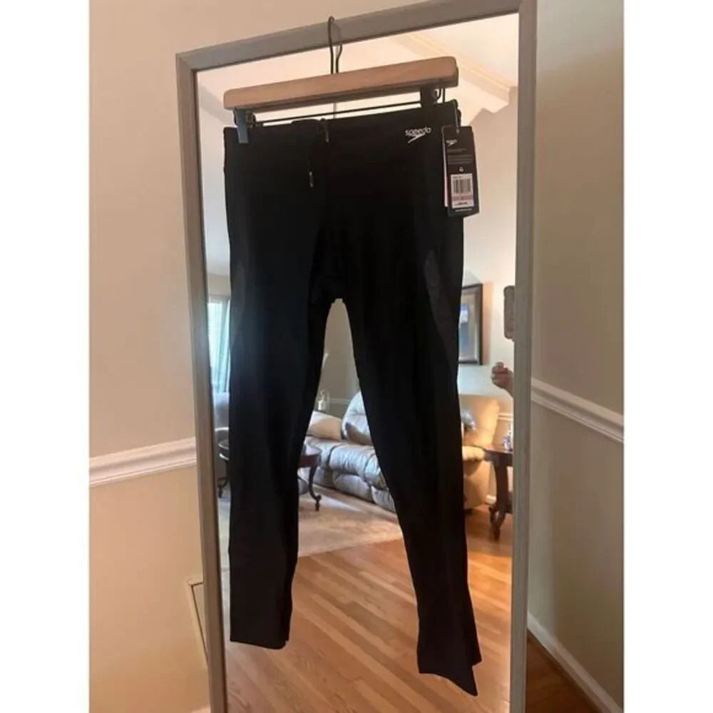 Speedo Black Leggings Size 6 NWT